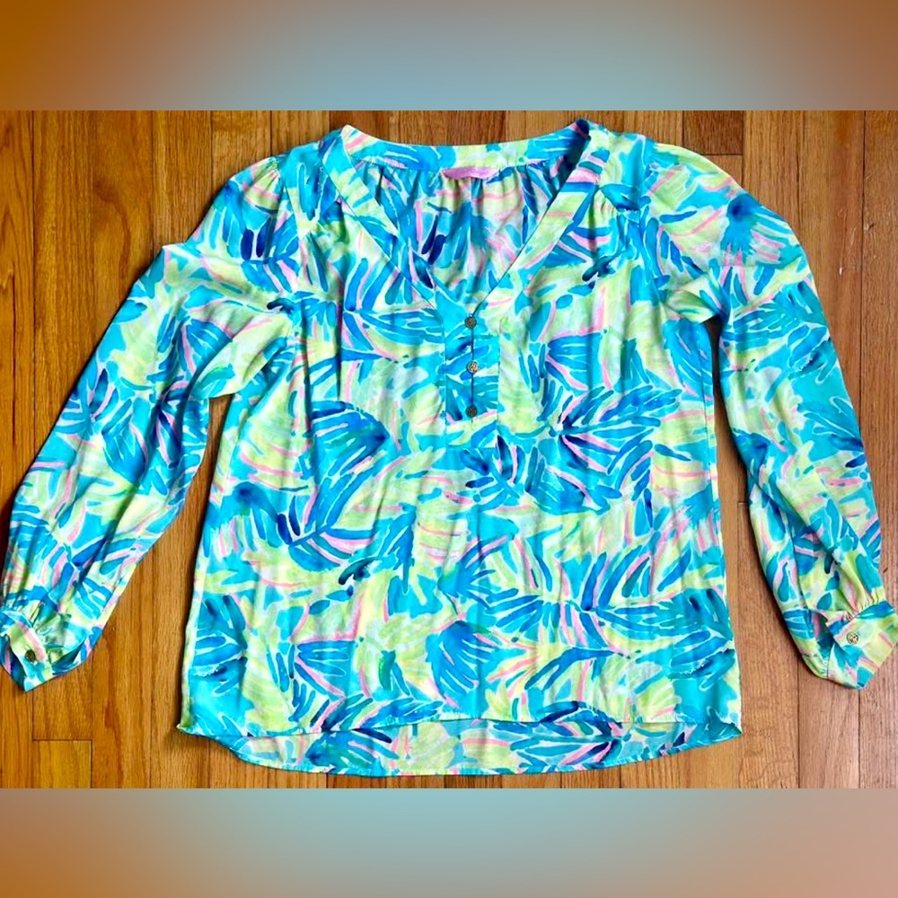 Lilly Pulitzer*RARE,*HTF Elsa! Medium  ‘Multi Serenity Now’ Tropical Palm Print